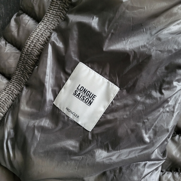 Moncler Stone-Grey Line Puffer Down Jacket - Picture 10 of 14